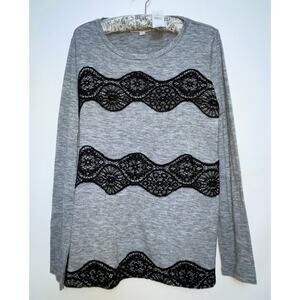 Loft NWT Lace Embellished Top - Size M - Lace on Front & Back of Top